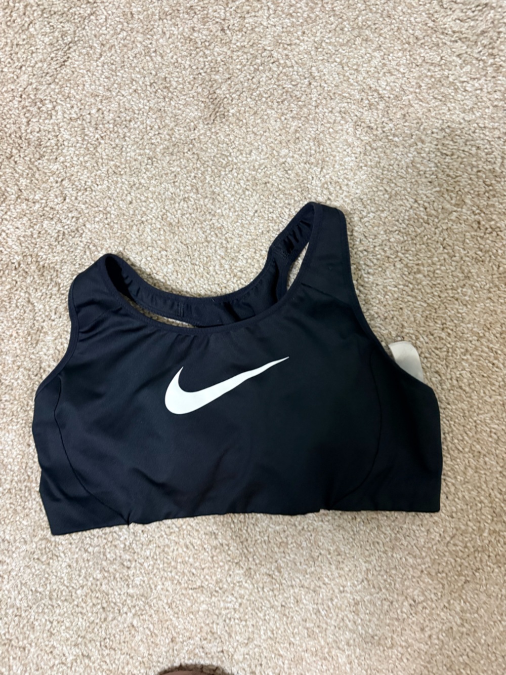 Nike Black Sports Bra with White Swoosh Logo